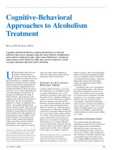 Alcohol Health and Research World Volume 18 Number[removed]Advances in Alcoholism Treatment