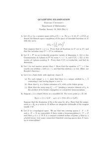 QUALIFYING EXAMINATION Harvard University Department of Mathematics Tuesday January 19, 2010 (DayLet (X, µ) be a measure space with µ(X) < ∞. For q > 0, let Lq = Lq (X, µ) denote the Banach space completion o
