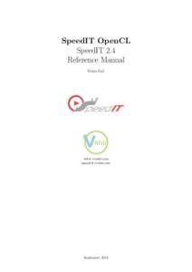 SpeedIT OpenCL SpeedIT 2.4 Reference Manual Vratis Ltd.  www.vratis.com