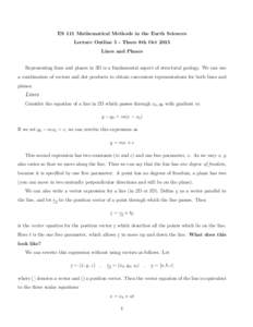 Vectors / Vector calculus / Analytic geometry / Surfaces / Linear algebra / Plane / Normal / Euclidean vector / Three-dimensional space / Line / Vector space / System of linear equations