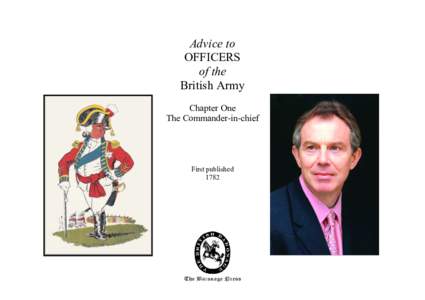 Advice to OFFICERS of the British Army Chapter One The Commander-in-chief