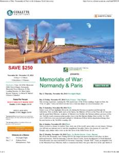 Memorials of War: Normandy & Paris with Arkansas Tech University