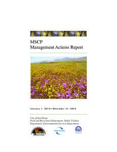 MSCP Management Actions Report January 1, 2012—December 31, 2012  City of San Diego