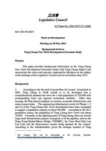 立法會 Legislative Council LC Paper No. CB[removed]) Ref: CB1/PL/DEV Panel on Development Meeting on 28 May 2013