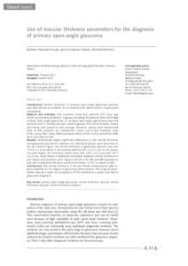 Clinical research  Use of macular thickness parameters for the diagnosis