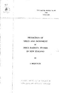 Prediction of yield and increment in Pinus radiata stands in New Zealand