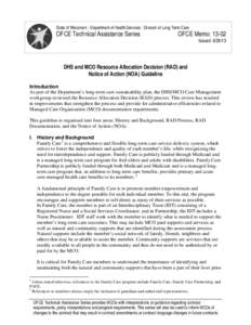 DHS and MCO Resource Allocation Decision (RAD) and Notice of Action (NOA) Guideline