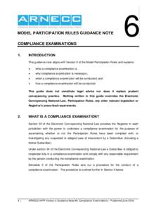 MPR Guidance Note #6 - Compliance Examinations