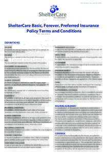 ICH ShelterCare (edShelterCare PET INSURANCE  ShelterCare Basic, Forever, Preferred Insurance