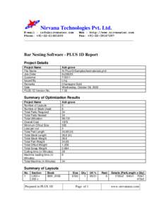 Nirvana Technologies Pvt. Ltd. E-mail :  Phone: +Web : http://www.nirvanatec.com Fax: +