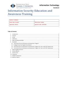 Information Technology Standard Information Security Education and Awareness Training Identifier: IT-STND-002