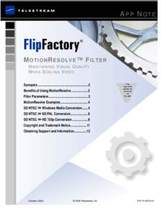 MotionResolve Filter FlipFactory App note