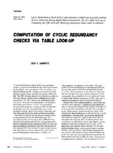 Finite fields / Mathematics / Cyclic redundancy checks / Polynomials / Coding theory / Binary arithmetic / Computation of cyclic redundancy checks / Mathematics of cyclic redundancy checks / CRC-based framing