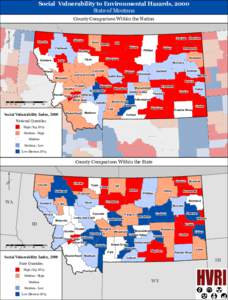 Social Vulnerability to Environmental Hazards, 2000 State of Montana County Comparison Within the Nation 