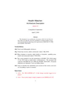 Health-Watcher: Architecture Description version 0.h Coequalizer Corporation April 2, 2010