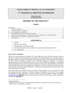 INTER-AMERICAN TROPICAL TUNA COMMISSION  1ST TECHNICAL MEETING ON DORADO Manta (Ecuador[removed]October 2014