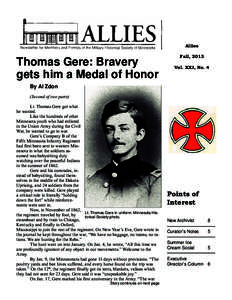 Allies  Thomas Gere: Bravery gets him a Medal of Honor  Fall, 2013
