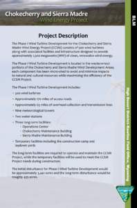 BLM  Chokecherry and Sierra Madre Wind Energy Project  Project Description