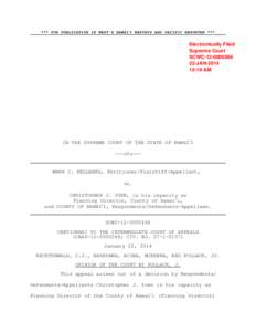 *** FOR PUBLICATION IN WEST’S HAWAI#I REPORTS AND PACIFIC REPORTER ***  Electronically Filed Supreme Court SCWCJAN-2014