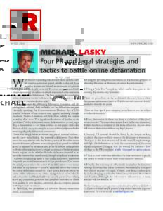 PRWeek: Four PR and Legal Strategies and Tactics to Battle Online Defamation