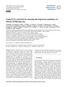 Atmos. Meas. Tech., 8, 1555–1573, 2015 www.atmos-meas-tech.netdoi:amt © Author(sCC Attribution 3.0 License.  Using XCO2 retrievals for assessing the long-term consistency of