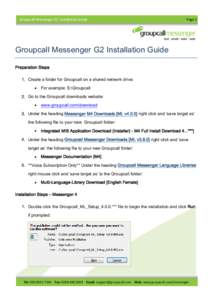 Groupcall Messenger G2 Installation Guide of 9 Page 1  Groupcall Messenger G2 Installation Guide