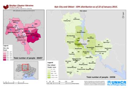 Kyiv City and Oblast - IDPs distribution as of 22 of January[removed]Kiev ob l as t IDPs distribution per district as of[removed]