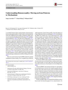 Arch Sex Behav:27–31 https://doi.orgs10508COMMENTARY  Understanding Homosexuality: Moving on from Patterns