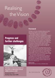 Realising the Vision Foreword Progress and further challenges