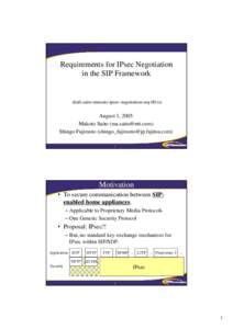 Microsoft PowerPoint - 63-mmusic-sdp-ipsec-negotiation-req