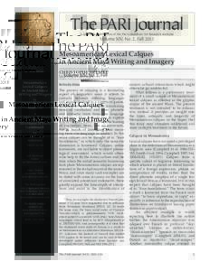 ThePARI Journal A quarterly publication of the Pre-Columbian Art Research Institute Volume XIV, No. 2, FallMesoamerican Lexical Calques