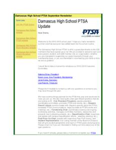 Damascus High School PTSA September Newsletter Quick Links Join the PTSA Online Damascus High School website Damascus High School