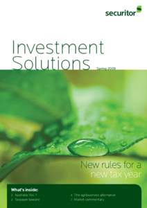 Investment Solutions Spring[removed]New rules for a