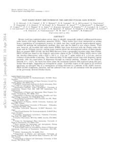 Draft version April 14, 2014 Preprint typeset using LATEX style emulateapj v[removed]FAST RADIO BURST DISCOVERED IN THE ARECIBO PULSAR ALFA SURVEY  arXiv:1404.2934v1 [astro-ph.HE] 10 Apr 2014