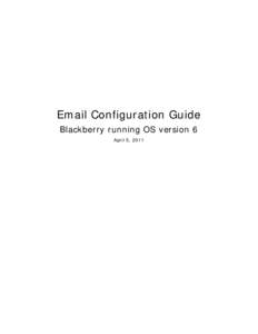 Mobile Device Email Configuration - Blackberry OS 6.0