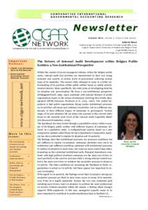 COMPARATIVE INTERNATIONAL GOVERNMENTAL ACCOUNTING RESEARCH Newsletter October 2011, Volume 2, Issue 4 (new series) Editorial Board