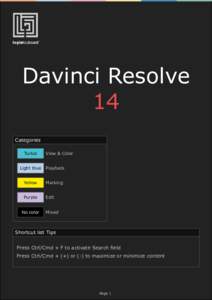 Davinci Resolve 14 Categories Turkis  View & Color