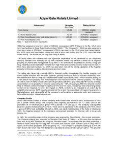 Adyar Gate Hotels Limited Instruments Term Loans