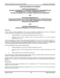 Proposed Amendments to National Instrument[removed]General Prospectus Requirements and Companion Policy 41-101CP Companion Policy to National Instrument[removed]General Prospectus Requirements and Proposed Amendments to
