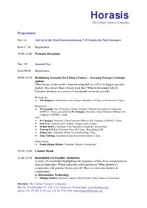 China Europe Business Meeting - Programme - November 15, 2005