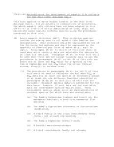 [removed]Methodologies for development of aquatic life criteria for the Ohio river drainage basin. This rule applies to water bodies located in the Ohio river drainage basin. All pollutants or combinations of pollutants