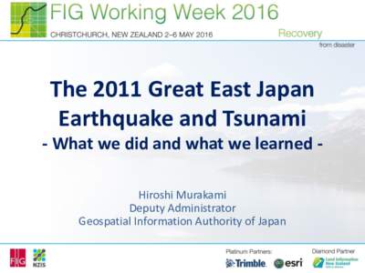 Geography / Natural disasters / Geographic data and information / Geospatial Information Authority of Japan / Ministry of Land /  Infrastructure /  Transport and Tourism / Thoku earthquake and tsunami / Tsunami / Geospatial / Earthquake