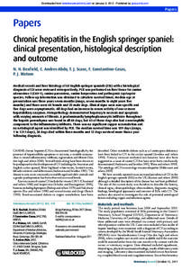 Downloaded from veterinaryrecord.bmj.com on January 9, Published by group.bmj.com  Papers Papers Chronic hepatitis in the English springer spaniel: