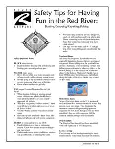 Safety Tips for Having Fun in the Red River: Boating/Canoeing/Kayaking/Fishing   