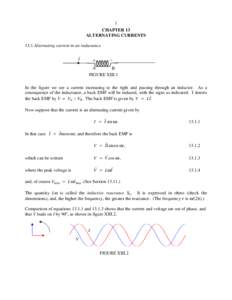1 CHAPTER 13 ALTERNATING CURRENTS 13.1 Alternating current in an inductance I&