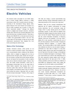 THE GNCS FACTSHEETS  Electric Vehicles The transport sector accounted for over 6,400 million  100 miles per charge, it cannot accommodate long