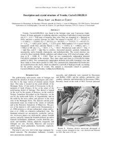 American Mineralogist, Volume 83, pages 383–389, 1998  Description and crystal structure of Yvonite, Cu(AsO3OH)2H2O