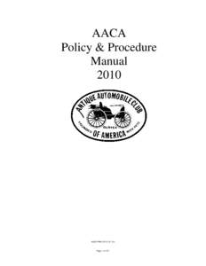 AACA Policy & Procedure Manual[removed]AACA PPM[removed])
