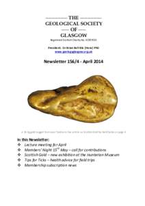 THE ______________ GEOLOGICAL SOCIETY _____ OF _____ GLASGOW ______________
