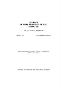 Abstracts of papers presented at the STAR Session, 1995